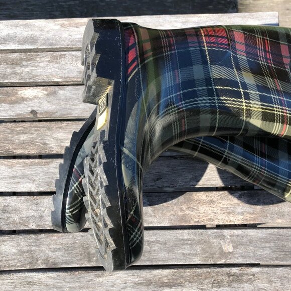 Capelli New York Red and Black Plaid Rain Boots Size 7 - Picture 4 of 4